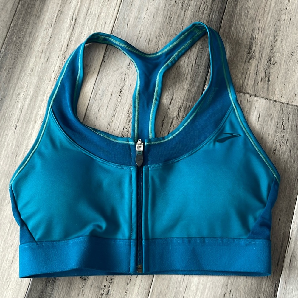 All in Motion Women's Zip-Front Seamless Bra Light Gray Size XL ??( Fit M)